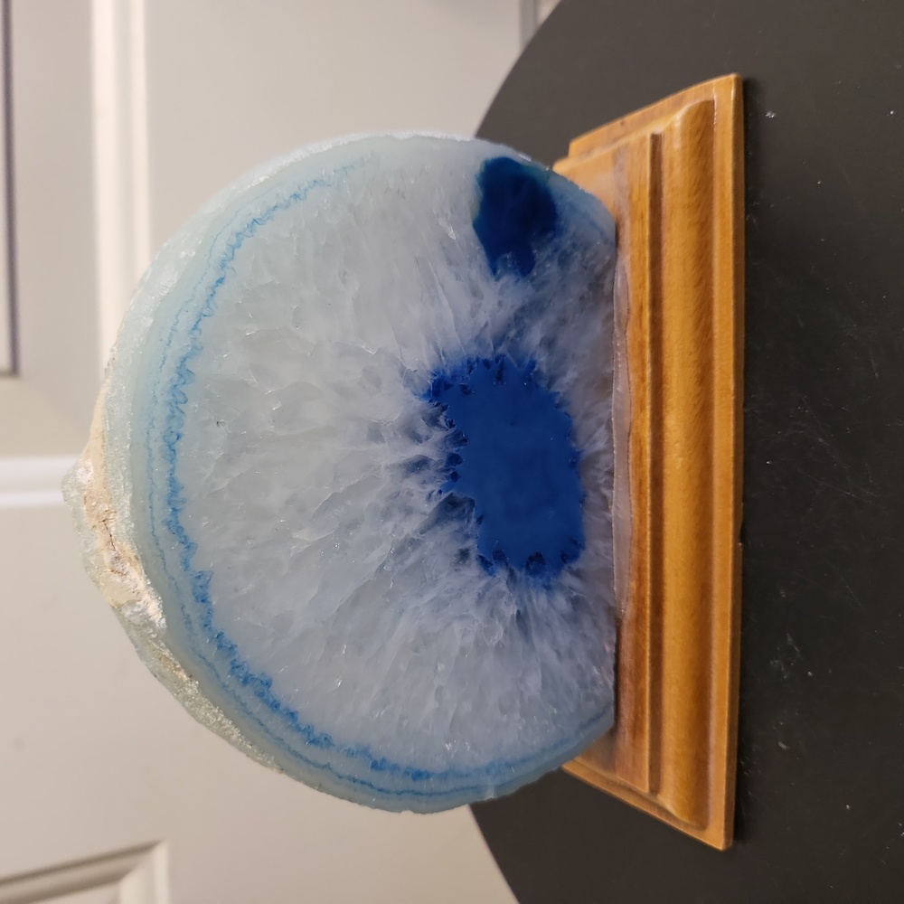 Blue Agate Specimen Paperweight Decorative Rock